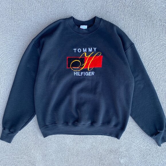 Vintage 90s b00tleg Tommy Hilfiger embroidered sweatshirt - Picture 1 of 3